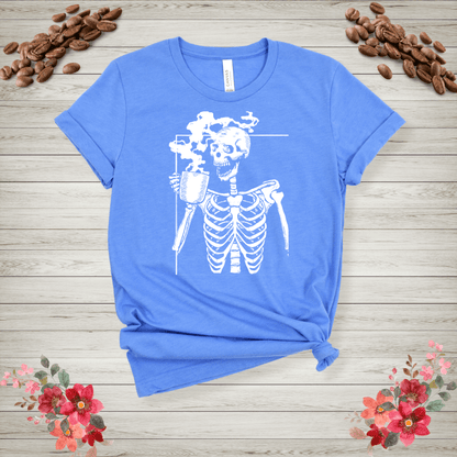 Drinking coffee skeleton